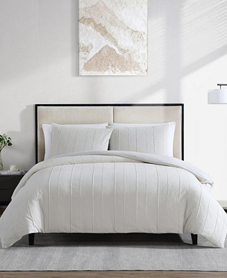 Woven Tucks Jacquard 3-Pc. Comforter Set, Queen | Macy's