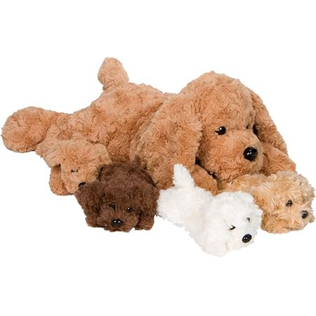PixieCrush Dog Stuffed Animals for Girls Ages 3-8 - Mommy Labradoodle with 4 Puppies- Magical Dog... | Amazon (US)