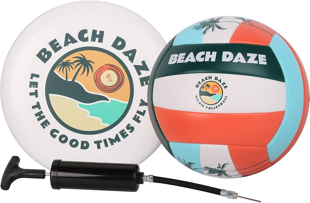 Volleyball, Frisbee & Hand Pump - Size 5, Court or Beach Outdoor/Indoor Volleyball, Bag Included... | Amazon (US)