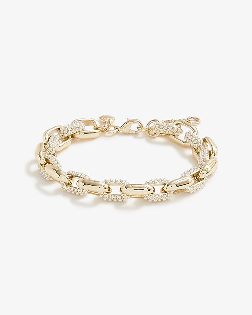 Pearl pavé chain bracelet | J.Crew Factory