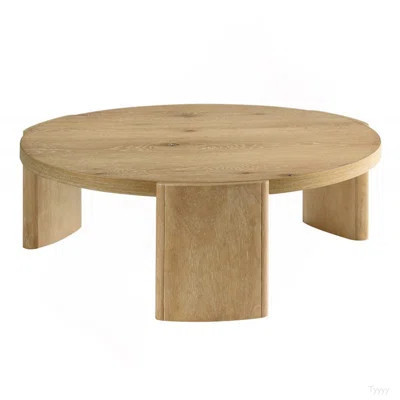 40 Inch Kepler Driftwood Finish Round Wood Coffee Table, Modern Living Room Sofa Table | Wayfair North America