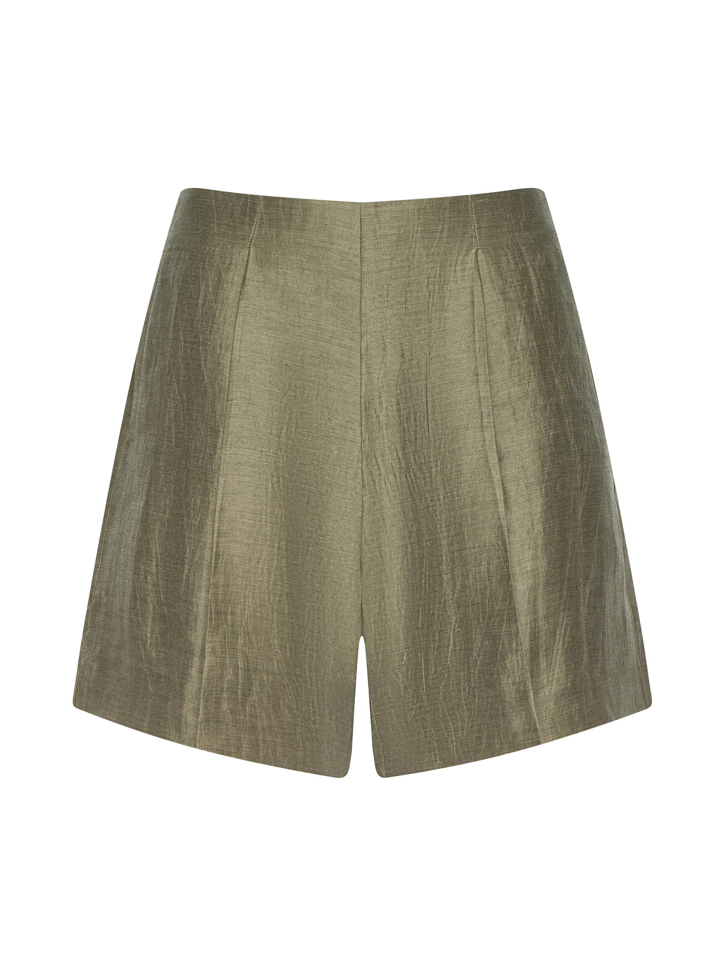 L'AGENCE Hadleigh Linen-Blend Short In Grey Taupe | L'Agence