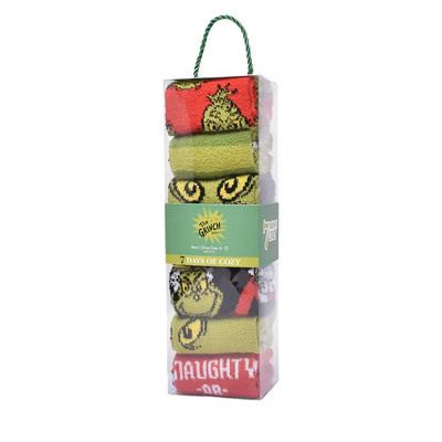 Men's The Grinch 7 Days of Cozy Crew Socks - 6-12 | Target