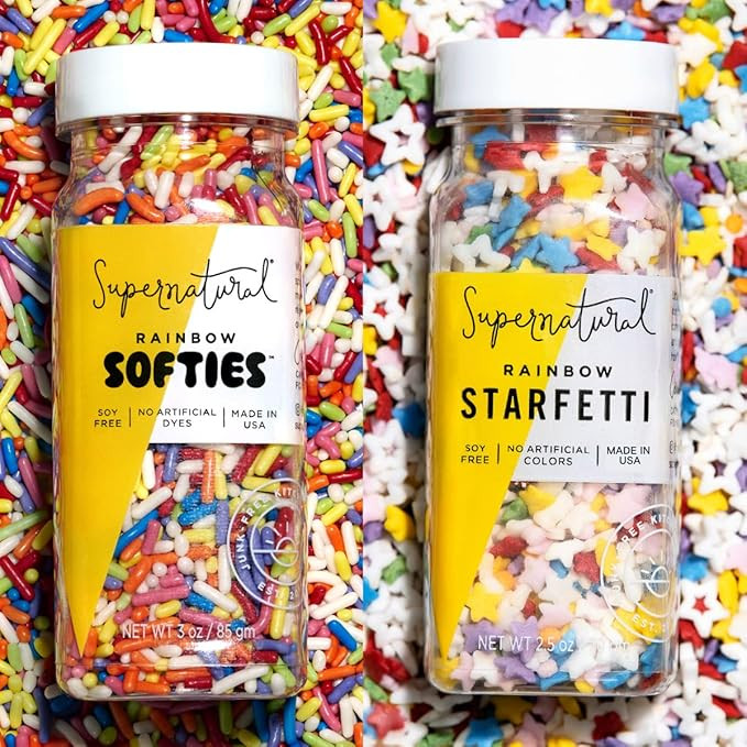 Softies & Starfetti Natural Sprinkle Set by Supernatural, No Artificial Dyes, Soy Free, Gluten Fr... | Amazon (US)