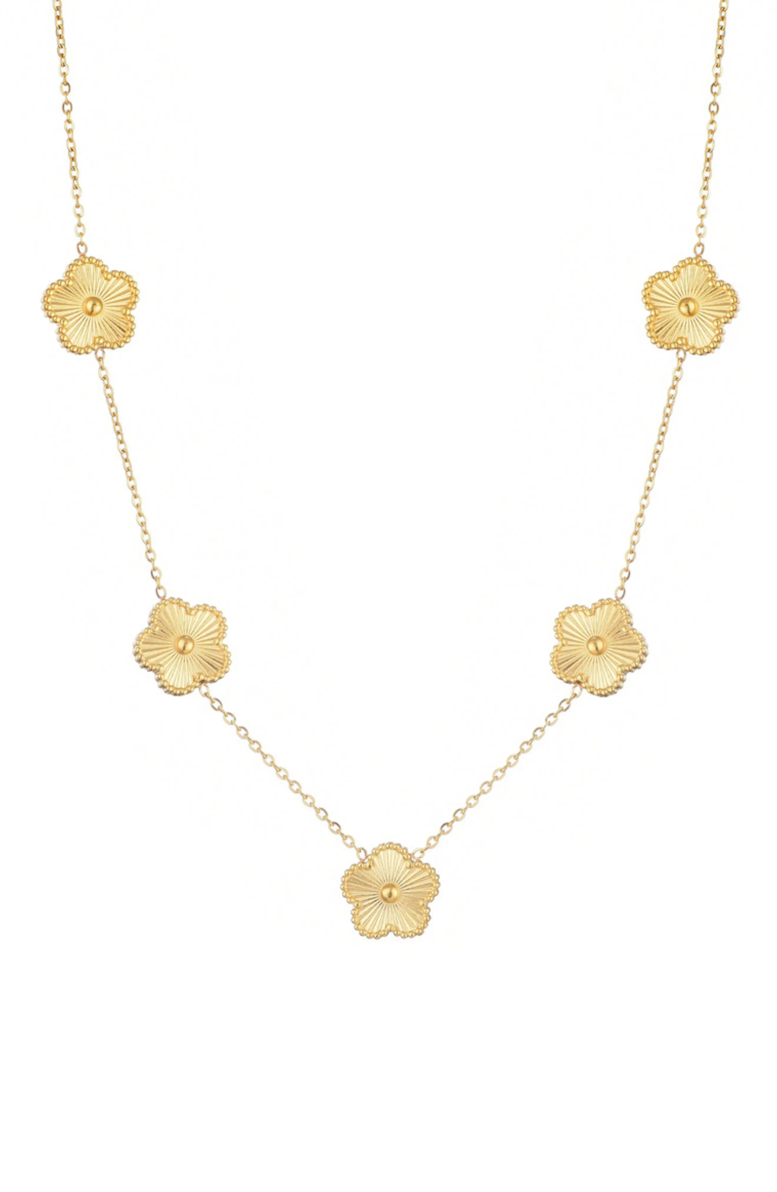 Adornia Tarnish Resistant Flower Station Necklace in Gold at Nordstrom Rack | Nordstrom Rack