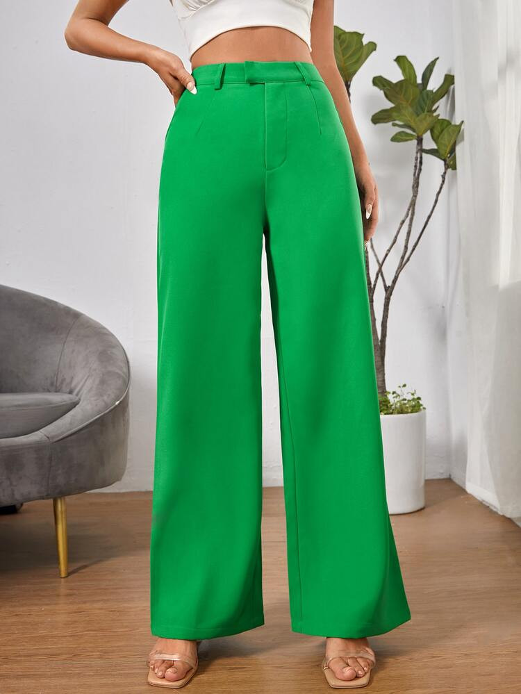 SHEIN PETITE High Waist Wide Leg Pants | SHEIN