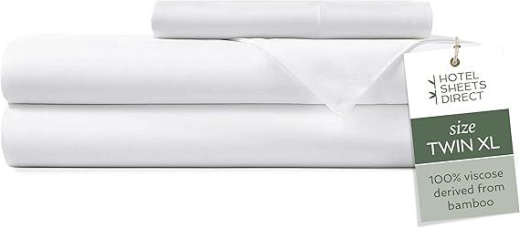 Hotel Sheets Direct 3 Piece Bed Sheet Set Twin XL Size, 100% Viscose Derived from Bamboo Sheets S... | Amazon (US)