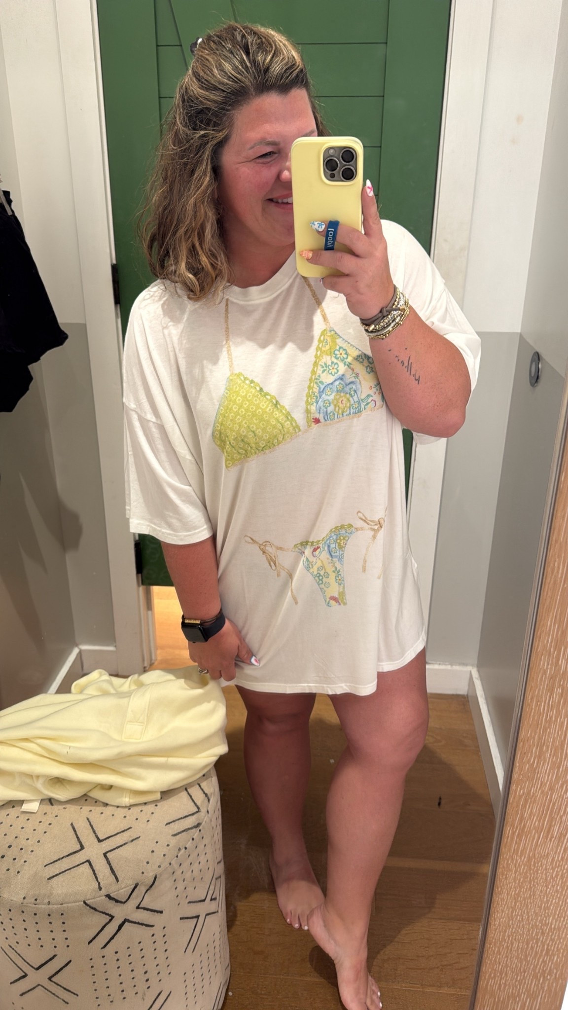 The cutest  Aerie tee perfect for a bathing suit coverup. Wearing  size large 

Summer ready~bathing suit cover up~ 

#LTKSwim #LTKSeasonal #LTKMidsize