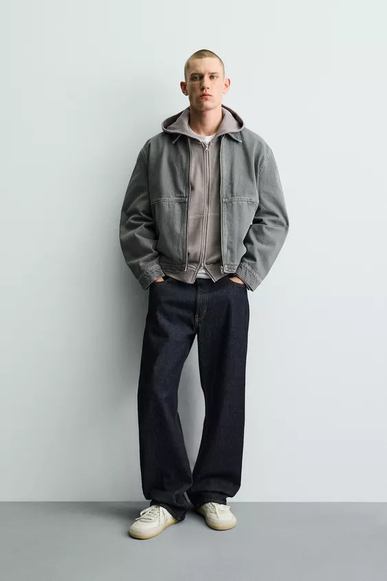 BOXY FIT CONTRAST TOPSTITCH JACKET | Zara UK