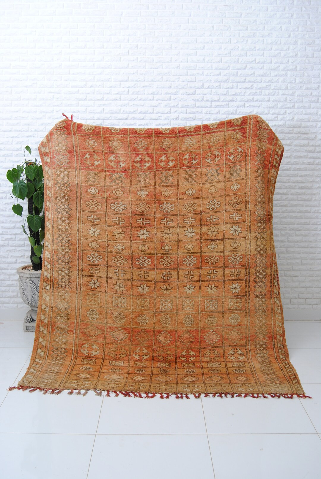 Moroccan Rug Vintage Boujaad Rug Moroccan Rug Wool Boujaad Rug Handmade Rug Berber Area Rug 230 x... | Etsy (US)