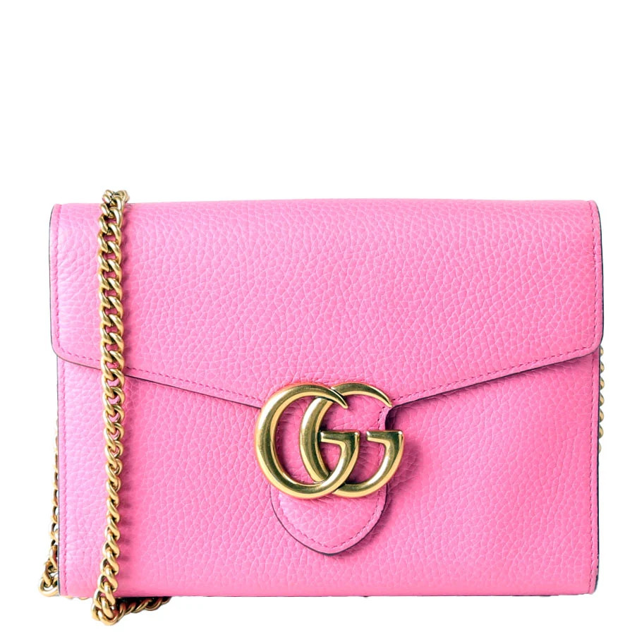 401232 Marmont Chain Wallet Pink | Keeks Designer Handbags