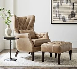 Champlain Tufted Square Arm Leather Chair | Pottery Barn (US)