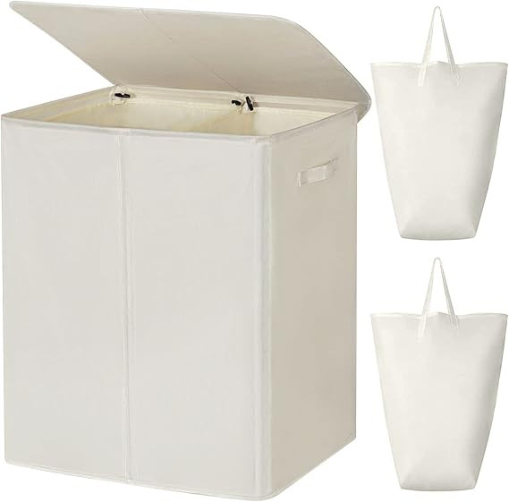 WOWLIVE 154L Double Laundry Hamper with Lid and Removable Laundry Bags, Large Dirty Clothes Hampe... | Amazon (US)