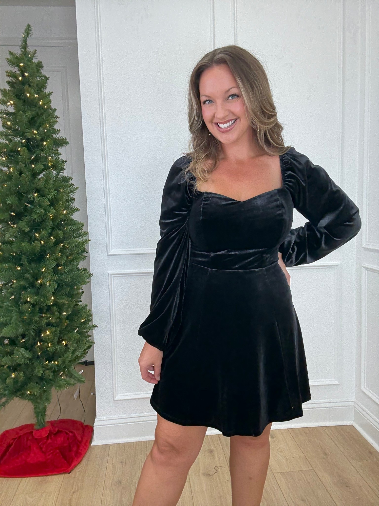 This black velvet party dress is so stunning and affordable ! At under $25 it’s perfect for holiday parties , Christmas, 🎄 date night , New Year’s Eve! Sweetheart neckline is so figure flattering and the velvet is so on trend for winter! I am 5’5” size 8/10 wearing size medium!

@walmart #walmartfashion #walmartstyle #velvetdress #velvet #blackdress #partydress #christmasdress #affordablefashion #newyearsevedress Walmart dress, holiday party dress, affordable fashion 

#LTKHoliday #LTKSeasonal #LTKFindsUnder50