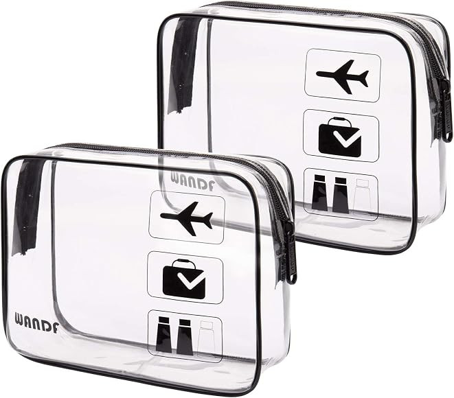 Clear Travel Toiletry Bags with Zippers Portable Waterproof Travel Accessories Quart Size Toiletr... | Amazon (UK)