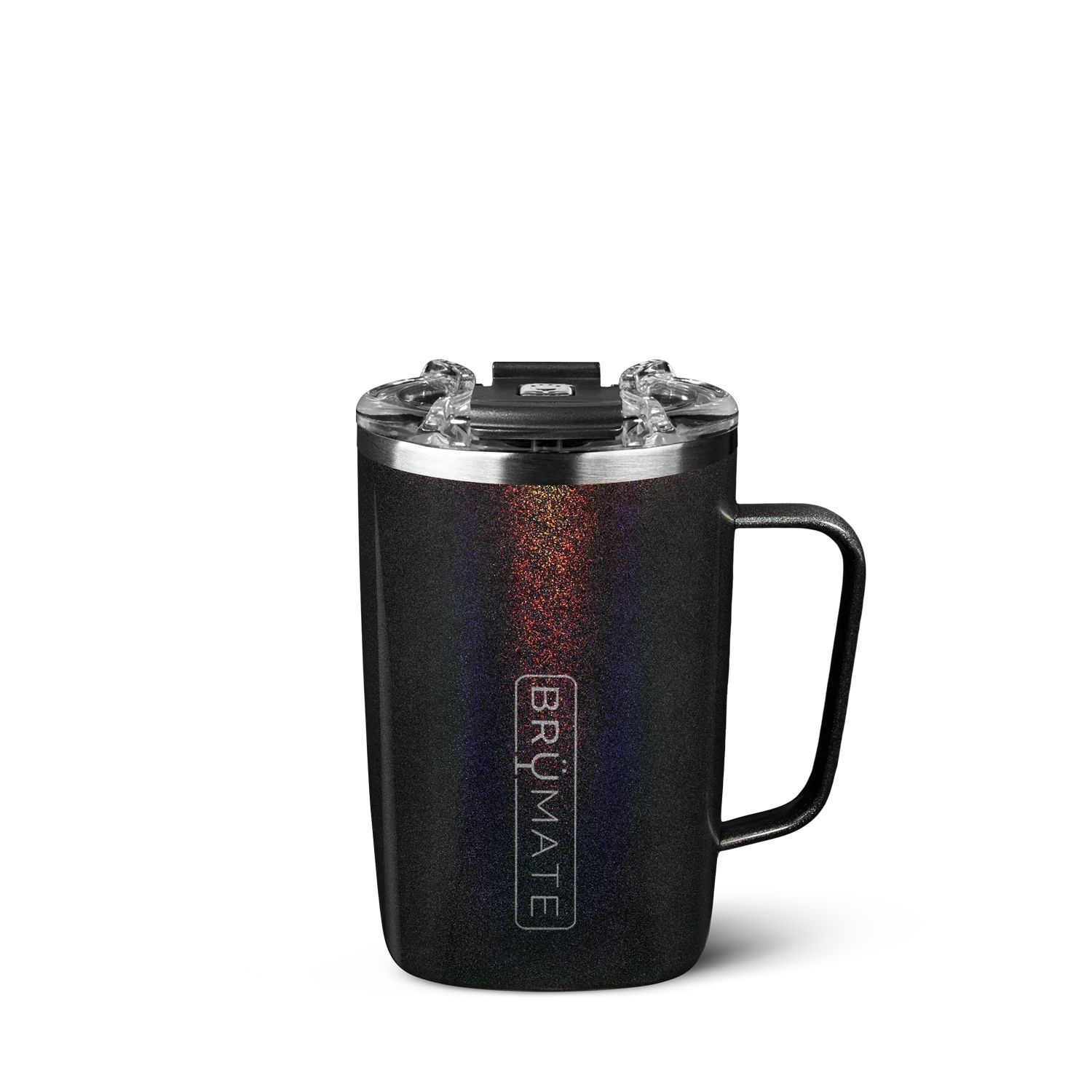 TODDY 16oz Insulated Coffee Mug | Glitter Charcoal | BruMate