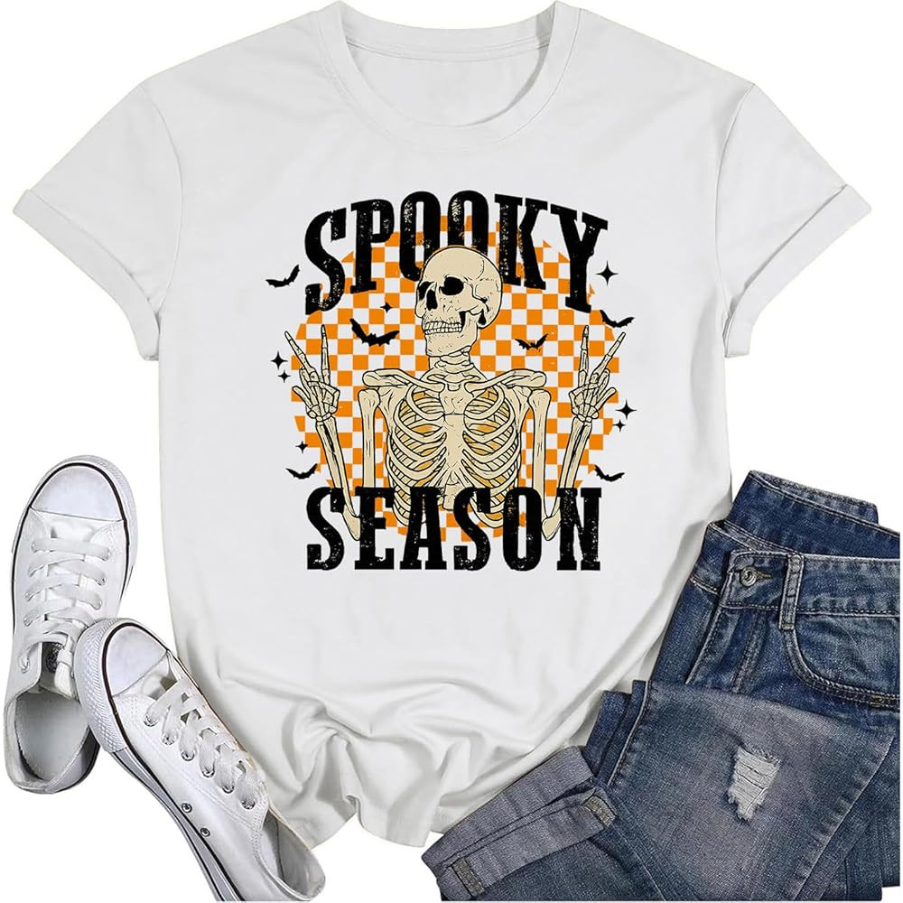 Halloween Spooky Season T-Shirt Design for Men and Women Casual Shirt | Amazon (US)