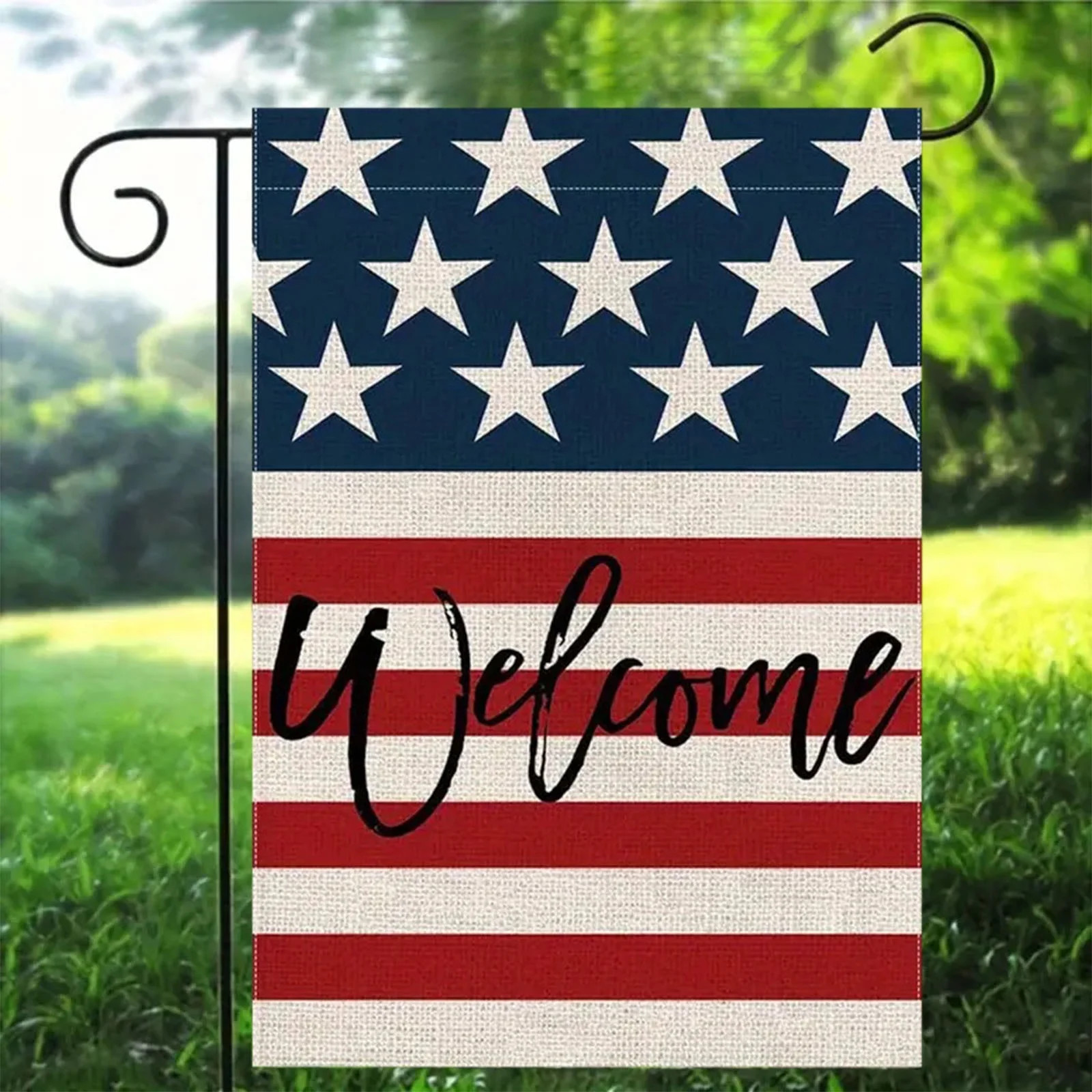 Leutsin Welcome 4th of July Garden Flags, 12 x 18 Inch Patriotic Double Sided Outdoor Hanging Fla... | Walmart (US)