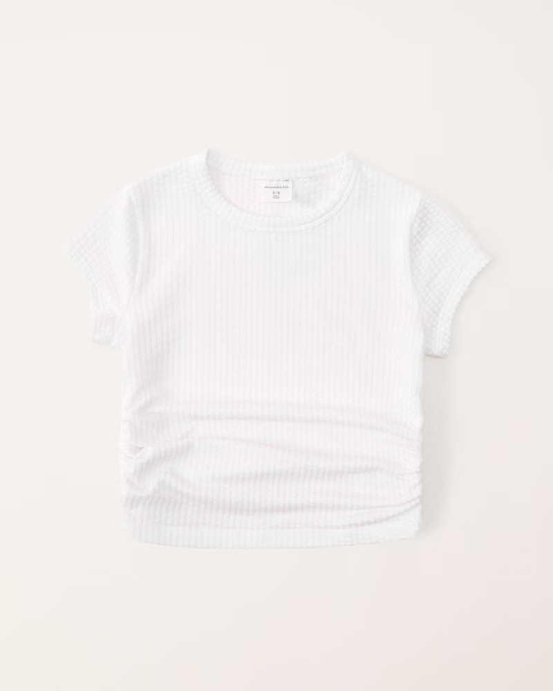 girls textured side ruched tee | girls tops | Abercrombie.com | Abercrombie & Fitch (US)