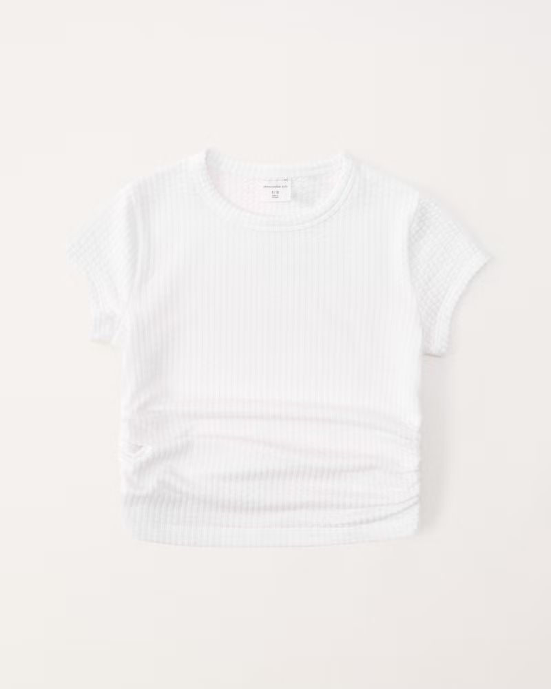 girls textured side ruched tee | girls tops | Abercrombie.com | Abercrombie & Fitch (US)