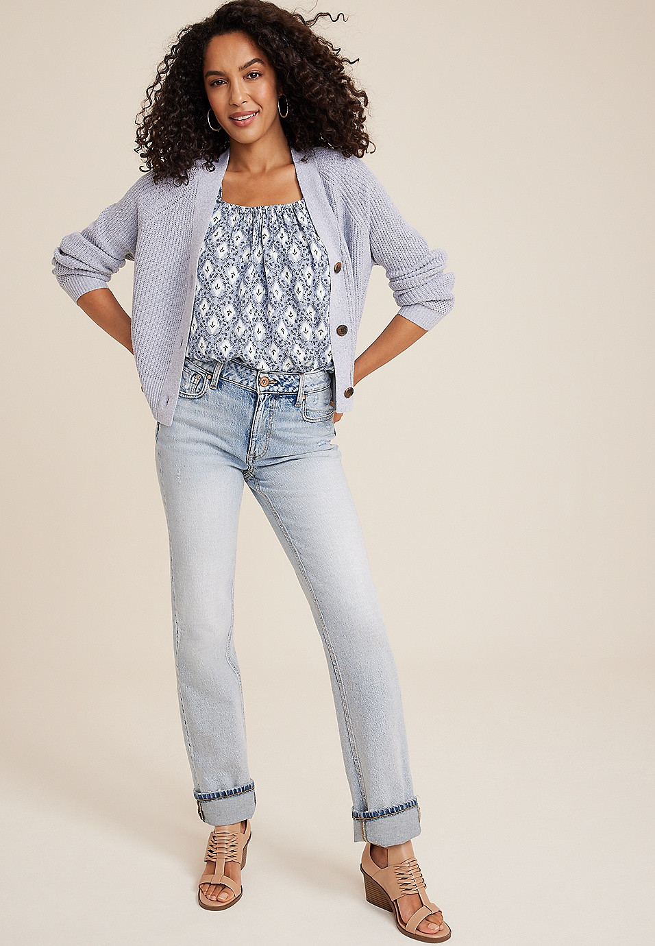 Floral Ruffle Strap Swing Tank Top | Maurices