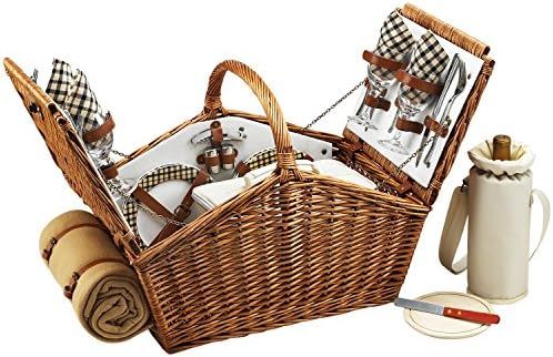 Picnic at Ascot Huntsman English-Style Willow Picnic Basket with Service for 4 and Blanket - Lond... | Amazon (US)