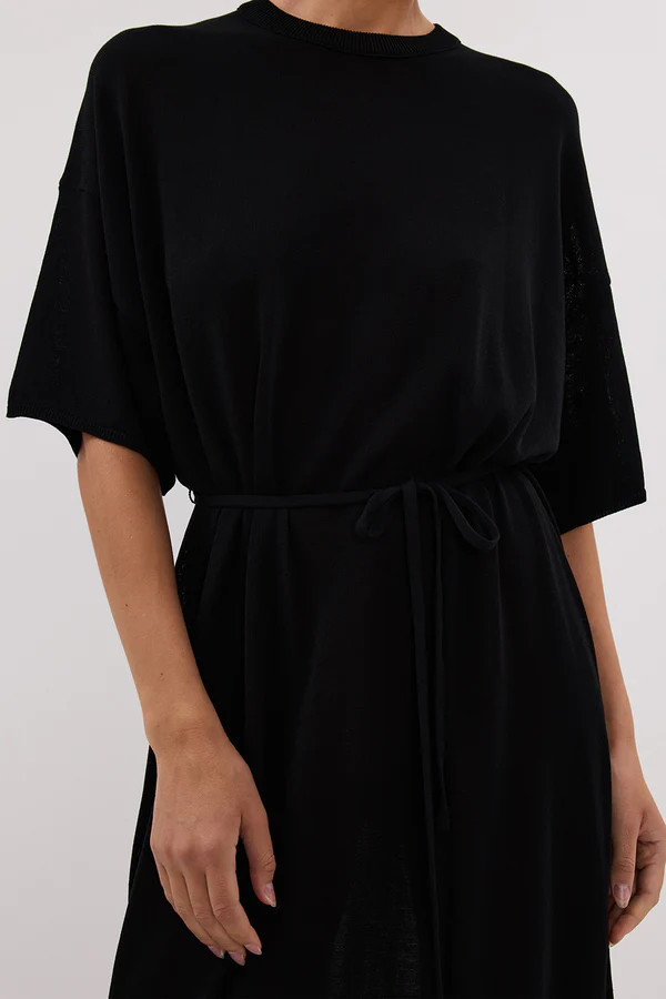 JACKI BLACK OVERSIZED SLEEVED KNIT MAXI DRESS | DISSH