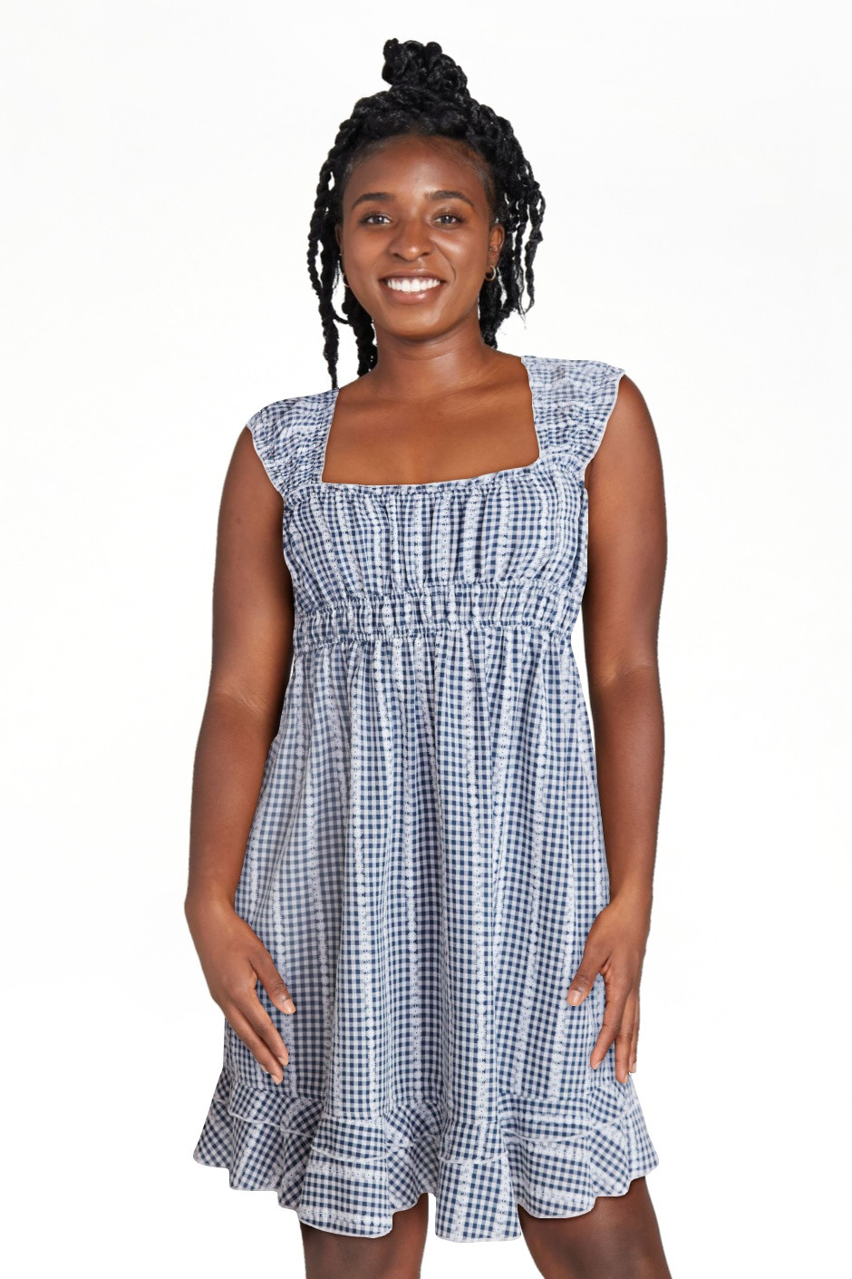 No Boundaries Empire Waist Dress with Cap Sleeves, Women's XXS-XXL | Walmart (US)