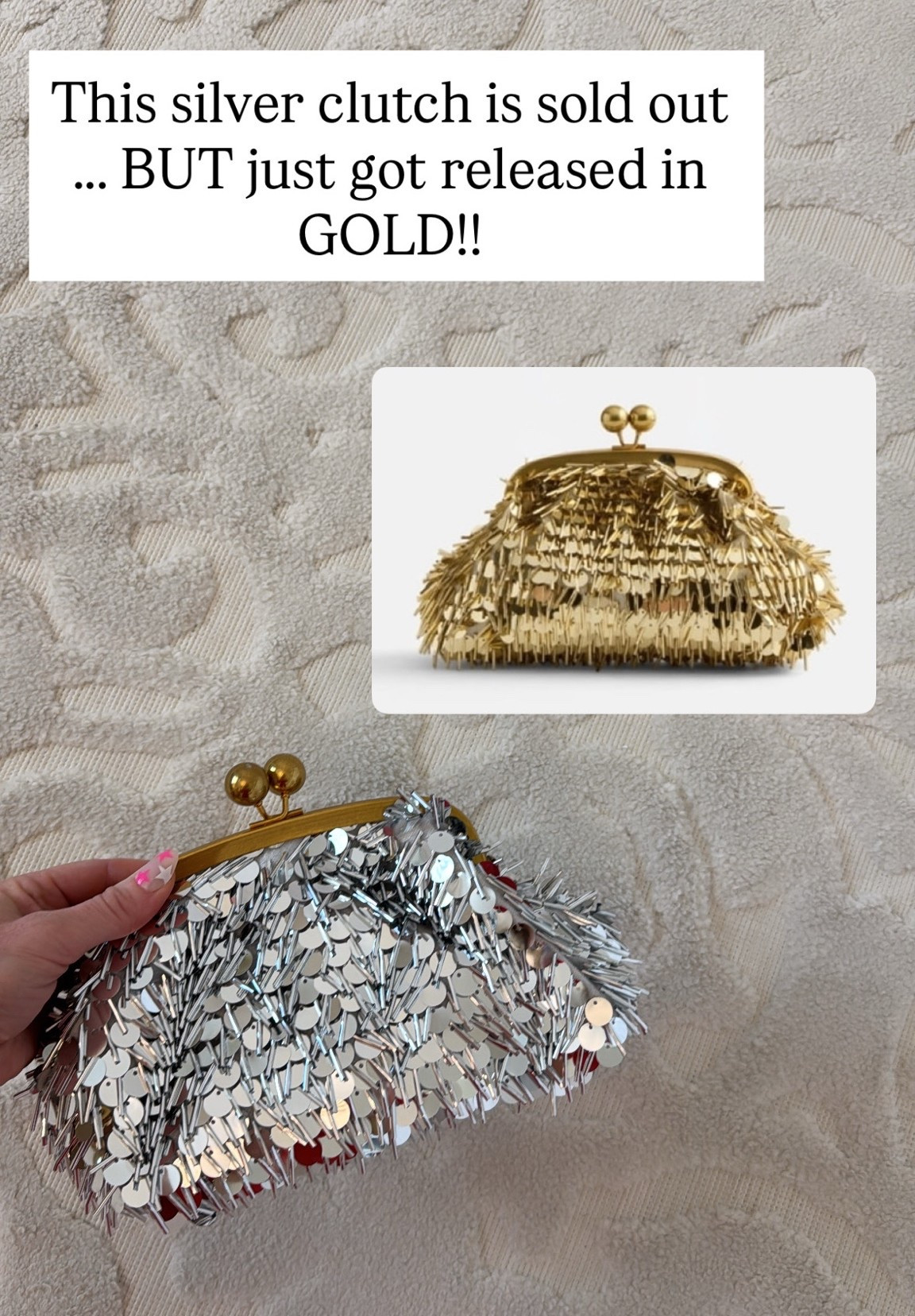 The prettiest sequin clutch - now in gold! Will sell out!

#LTKSeasonal