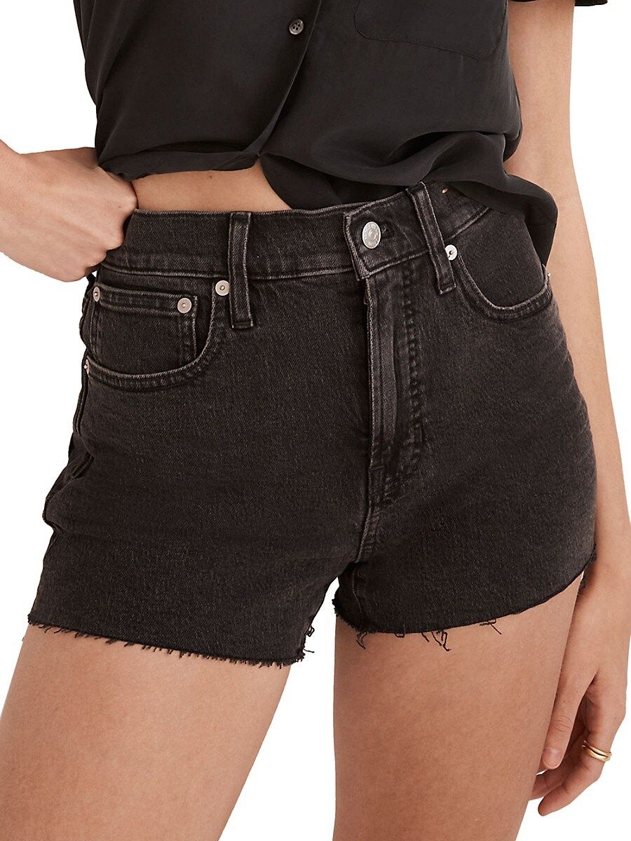 Madewell Women's Perfect Fray Denim Shorts - Black - Size 25 (0) | Saks Fifth Avenue OFF 5TH