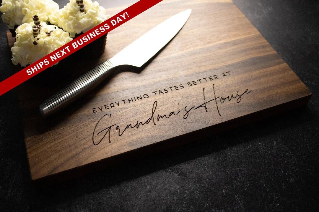 Personalized Walnut Cutting Board for Grandma  | Everything Tastes Better At Grandma's House | Cu... | Etsy (US)