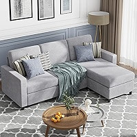 JAMFLY 78'' Convertible Sectional Sofa Couch, 3-seat L-Shaped Wide Reversible Couch with Modern Line | Amazon (US)