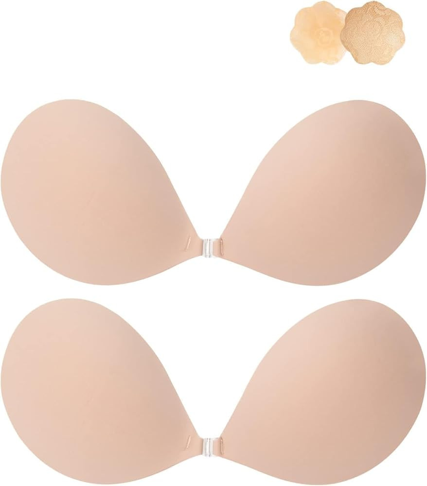 Awant Strapless Sticky Bra Invisible Sticky Boobs Silicone Adhesive Bra Backless Pushup Lift Bra ... | Amazon (US)