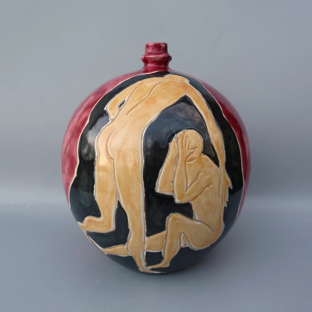 Italian Ceramic Lamp Base, Masculine Italian Pottery Lamp, Midcentury Modern Lamp, Italian Majoli... | Etsy (US)