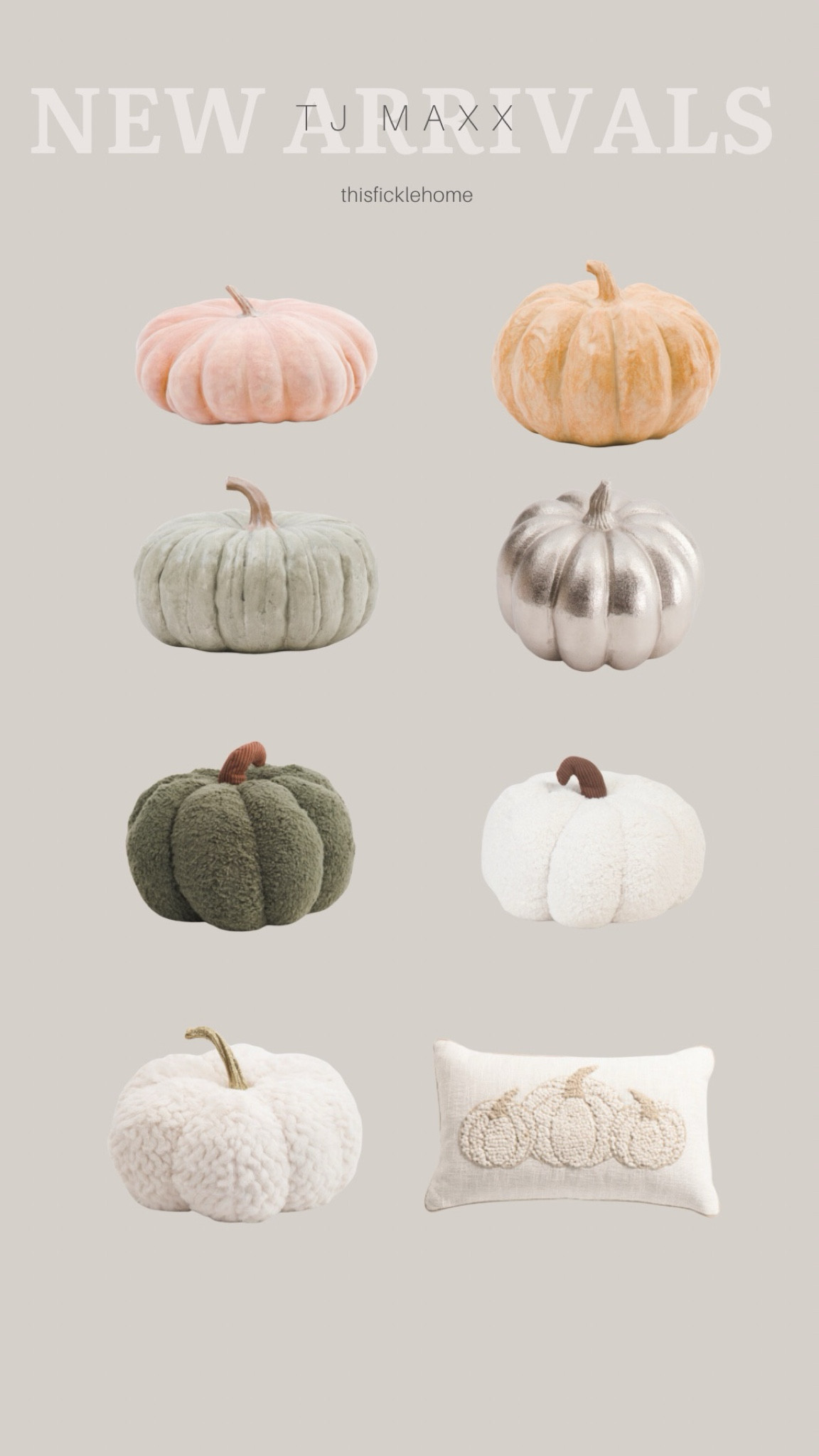 Affordable decorative pumpkins from TJ Maxx

Heirloom pumpkins. Plush pumpkins. Pumpkin pillow. 

#LTKHome #LTKHalloween #LTKSaleAlert