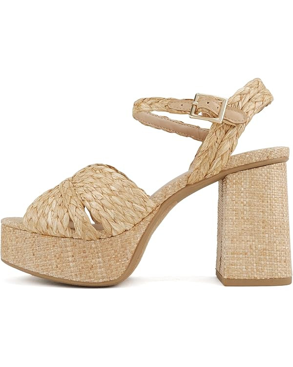 Soda “Teacup” ~ Women Square Toe X-Band High Heel Platform Sandal | Amazon (US)