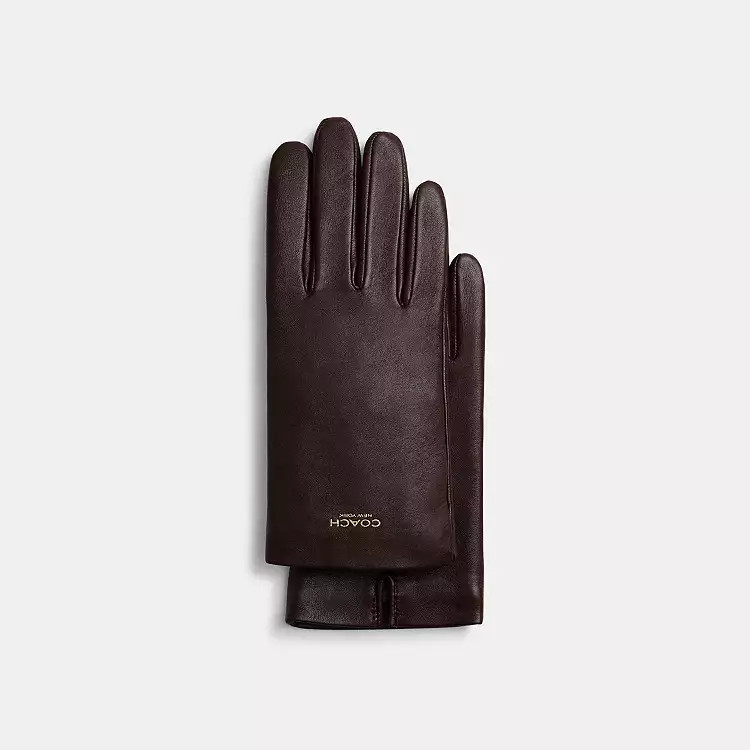 Women's Leather Tech Gloves | Coach (CA)