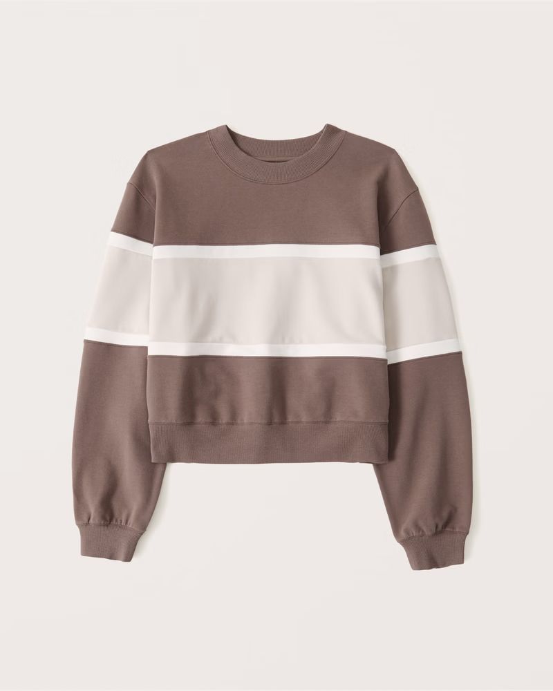 Women's Luxe Terry Colorblock Crew Sweatshirt | Women's Fall Outfitting | Abercrombie.com | Abercrombie & Fitch (US)