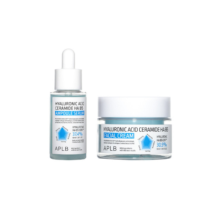 APLB - Hyaluronic Acid Ceramide HA B5 Ampoule Serum - 40ml (1ea) + Facial Cream - 55ml (1ea) Set | Stylevana