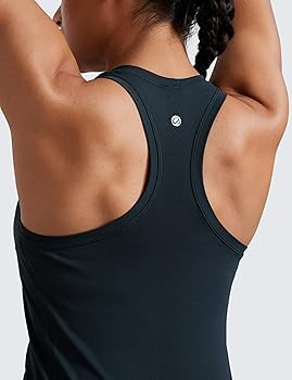 CRZ YOGA Seamless Racerback Tank Tops for Women - Gym Workout Athletic Running Sleeveless Shirts ... | Amazon (US)