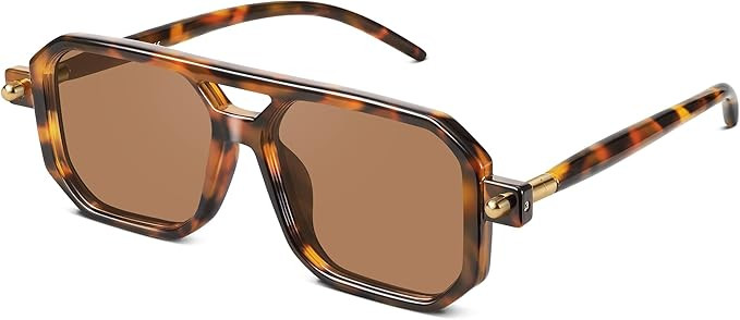 Retro Aviator Sunglasses for Women Men - 70s Trendy Square Vintage Shade Sun Glasses UV Protectio... | Amazon (US)