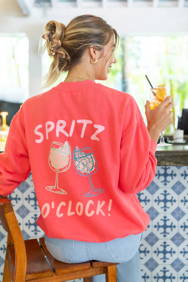 Cin Cin! Light Red Graphic Sweatshirt SALE | Pink Lily