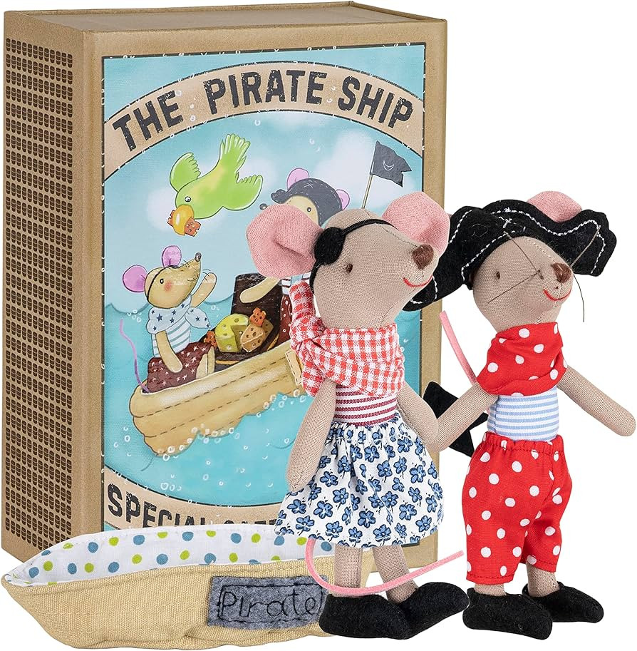 LEVLOVS Mouse in a Matchbox and Friends Toy Baby Registry Gift Pirate Mice Plush Toy | Amazon (US)