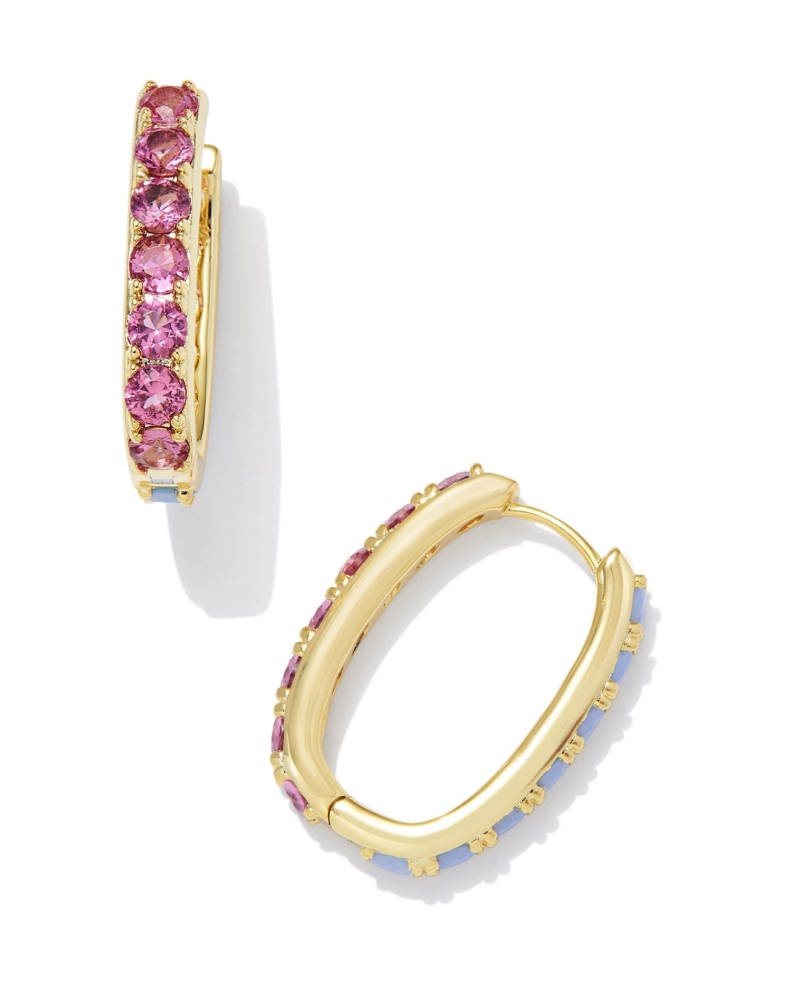 Chandler Gold Hoop Earrings in Pink Blue Mix | Kendra Scott | Kendra Scott