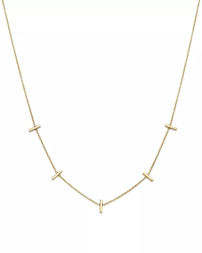 14K Yellow Gold Bar Station Necklace, 16" | Bloomingdale's (US)