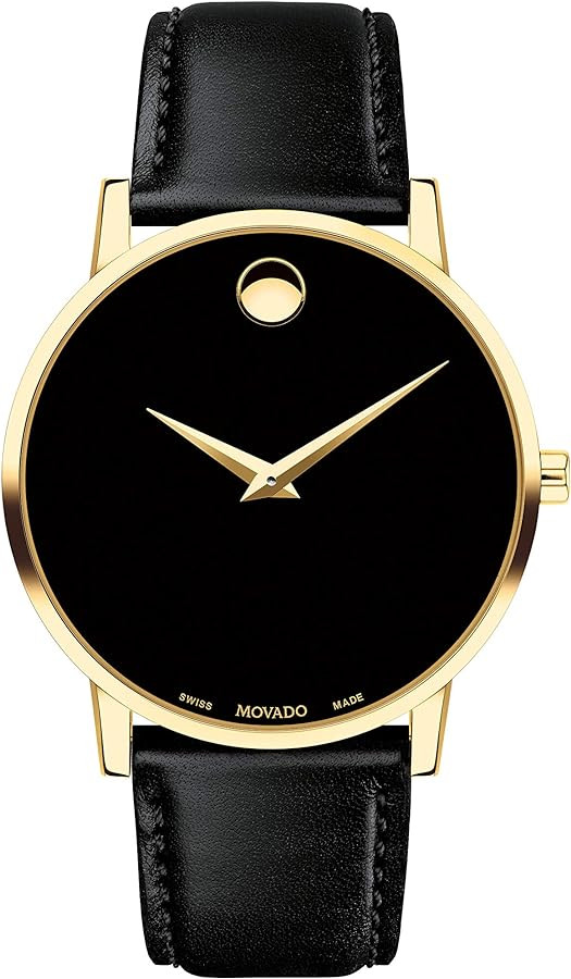 Movado Museum Classic Men's Watch Swiss Quartz Movement, Calfskin Strap, Classic 40mm | Amazon (US)