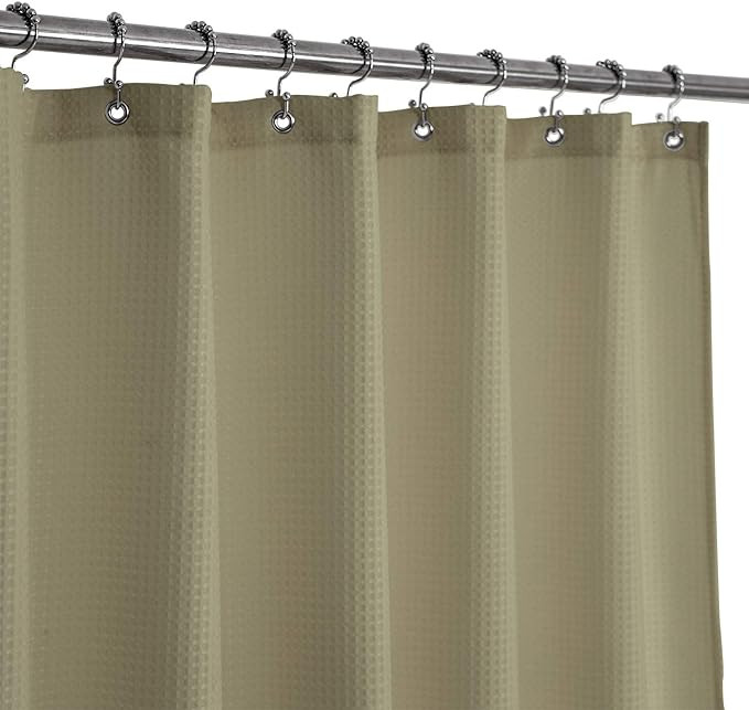 Barossa Design Waffle Weave Shower Curtain Hotel Luxury Spa, 230 GSM Heavy Duty Fabric & No Blowi... | Amazon (US)