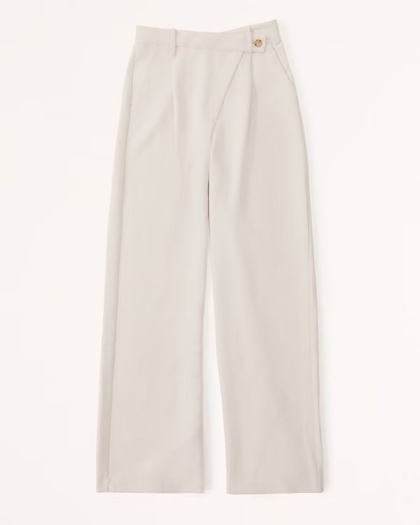 Premium Crepe Tailored Ultra Wide-Leg Pants | Abercrombie & Fitch (US)