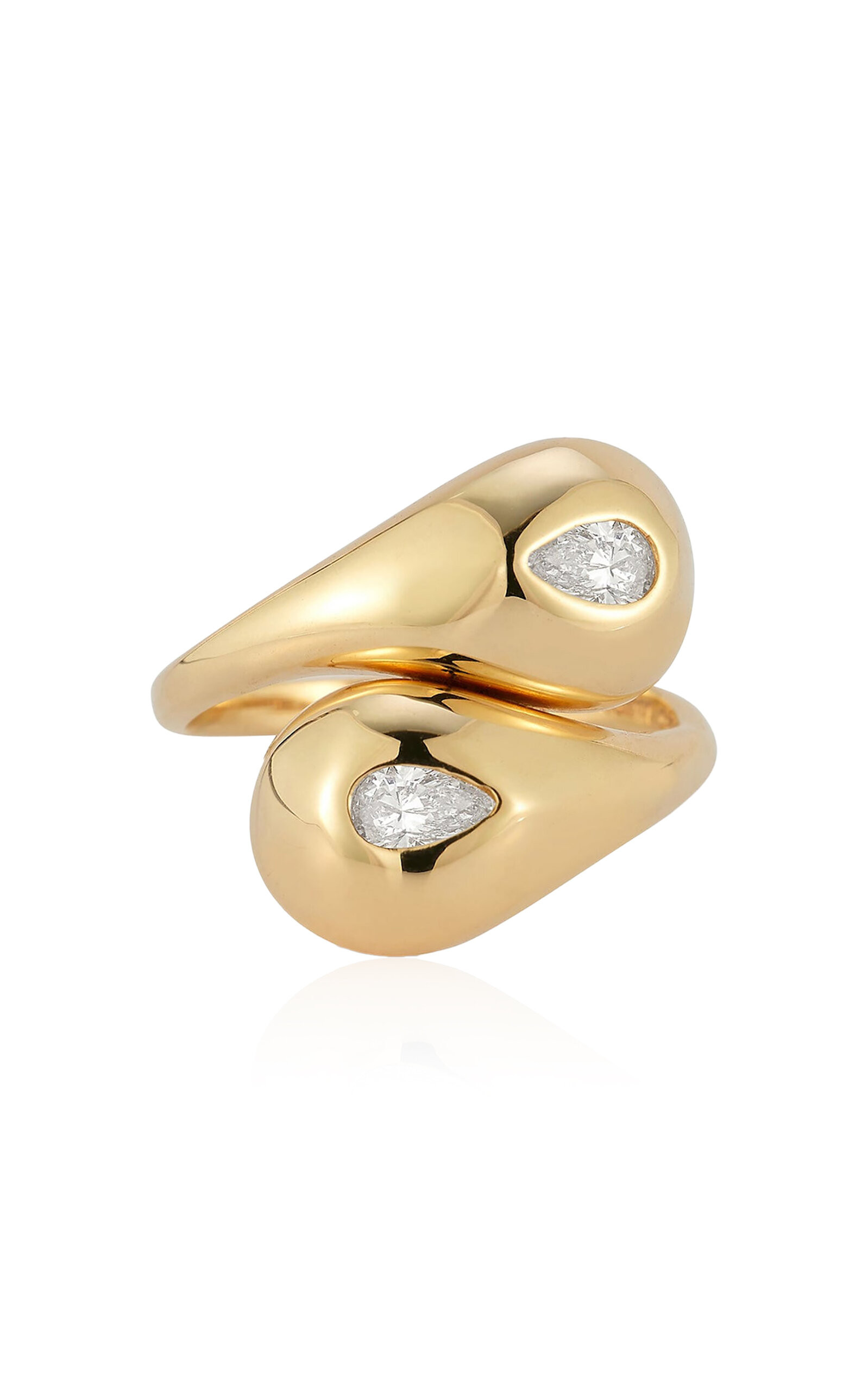 Twin Water Droplet 14K Yellow Gold Diamond Ring | Moda Operandi (Global)