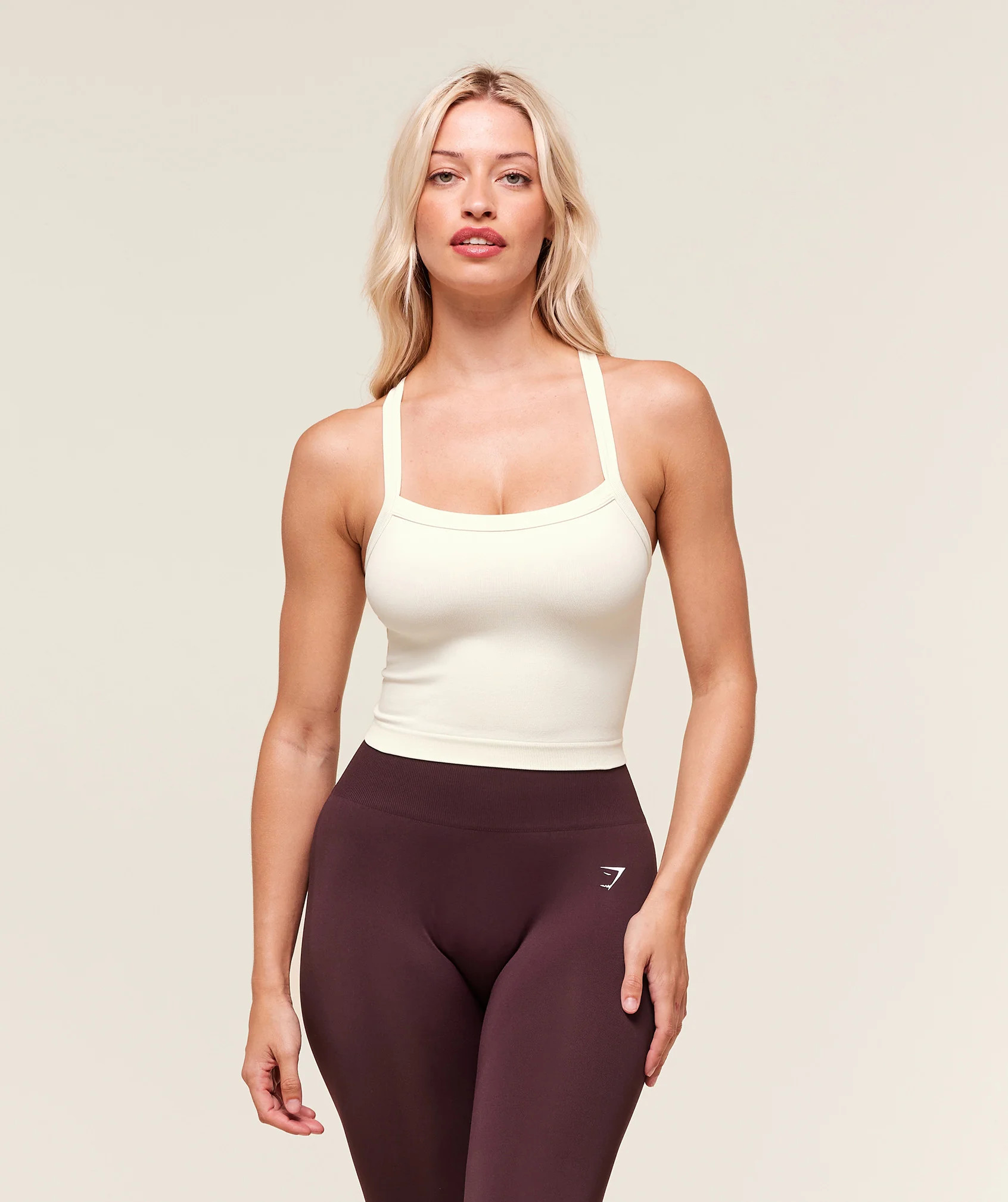 Gymshark Everyday Seamless Ribbed Midi Top - Soft White | Gymshark US
